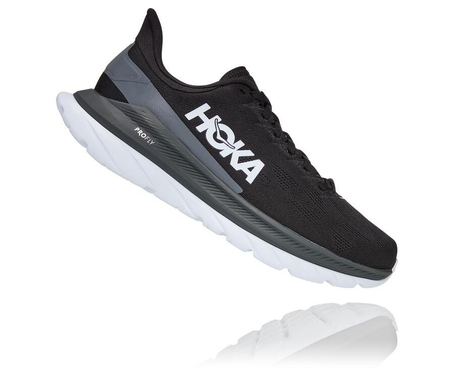 Hoka One One Running Shoes Mens Black/White - Mach 4 - 14932TIMZ